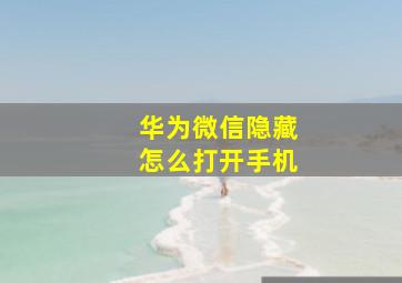 华为微信隐藏怎么打开手机