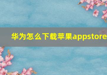 华为怎么下载苹果appstore