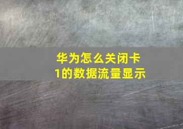 华为怎么关闭卡1的数据流量显示