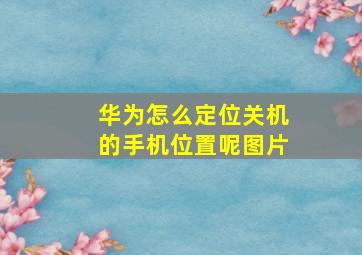 华为怎么定位关机的手机位置呢图片