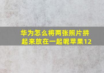 华为怎么将两张照片拼起来放在一起呢苹果12