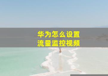 华为怎么设置流量监控视频