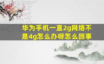 华为手机一直2g网络不是4g怎么办呀怎么回事