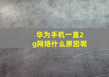 华为手机一直2g网络什么原因呢