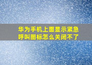 华为手机上面显示紧急呼叫图标怎么关闭不了