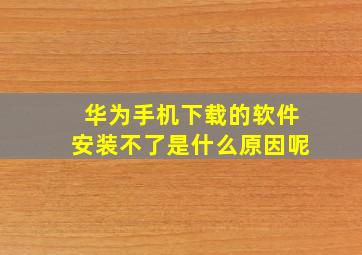 华为手机下载的软件安装不了是什么原因呢