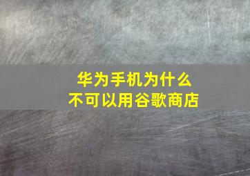 华为手机为什么不可以用谷歌商店