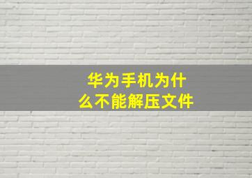 华为手机为什么不能解压文件