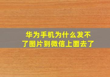 华为手机为什么发不了图片到微信上面去了