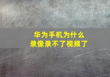 华为手机为什么录像录不了视频了