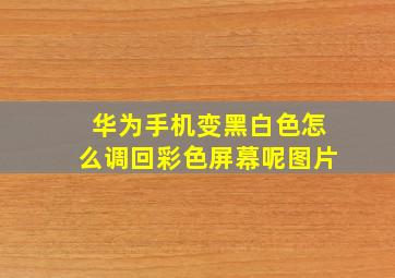 华为手机变黑白色怎么调回彩色屏幕呢图片