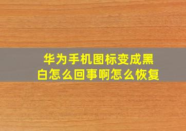 华为手机图标变成黑白怎么回事啊怎么恢复