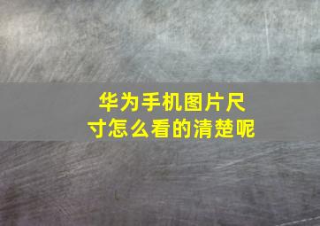 华为手机图片尺寸怎么看的清楚呢