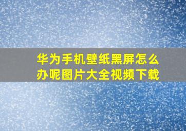 华为手机壁纸黑屏怎么办呢图片大全视频下载