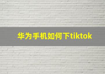 华为手机如何下tiktok