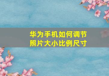 华为手机如何调节照片大小比例尺寸