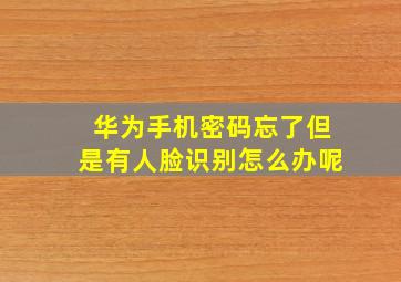 华为手机密码忘了但是有人脸识别怎么办呢