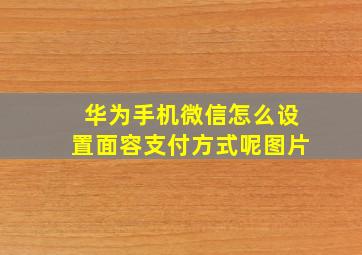 华为手机微信怎么设置面容支付方式呢图片