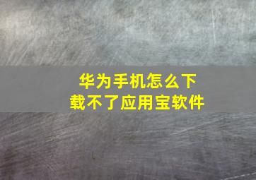 华为手机怎么下载不了应用宝软件