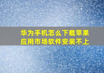 华为手机怎么下载苹果应用市场软件安装不上