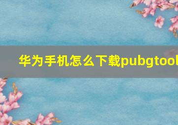 华为手机怎么下载pubgtool