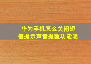 华为手机怎么关闭短信提示声音提醒功能呢