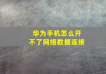 华为手机怎么开不了网络数据连接