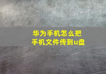 华为手机怎么把手机文件传到u盘