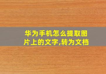 华为手机怎么提取图片上的文字,转为文档