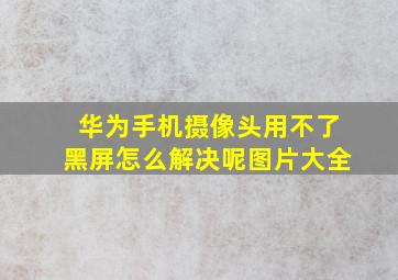 华为手机摄像头用不了黑屏怎么解决呢图片大全