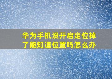 华为手机没开启定位掉了能知道位置吗怎么办