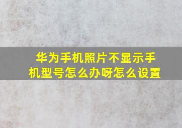 华为手机照片不显示手机型号怎么办呀怎么设置