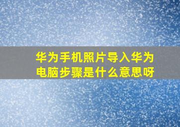 华为手机照片导入华为电脑步骤是什么意思呀