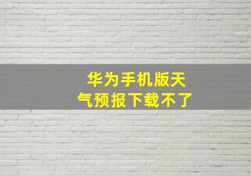 华为手机版天气预报下载不了