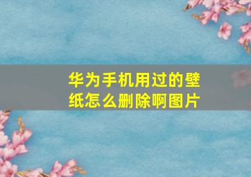 华为手机用过的壁纸怎么删除啊图片