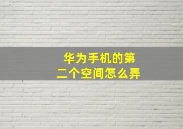 华为手机的第二个空间怎么弄