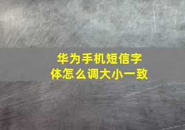 华为手机短信字体怎么调大小一致