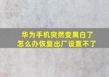 华为手机突然变黑白了怎么办恢复出厂设置不了