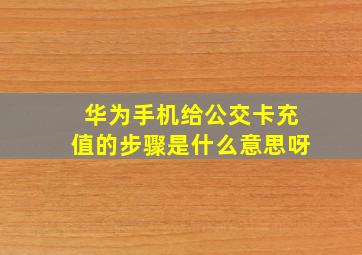 华为手机给公交卡充值的步骤是什么意思呀