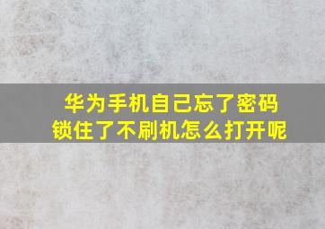 华为手机自己忘了密码锁住了不刷机怎么打开呢