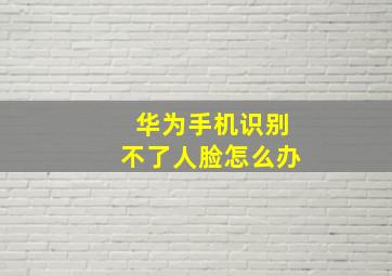 华为手机识别不了人脸怎么办