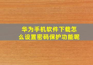 华为手机软件下载怎么设置密码保护功能呢