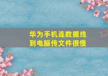 华为手机连数据线到电脑传文件很慢