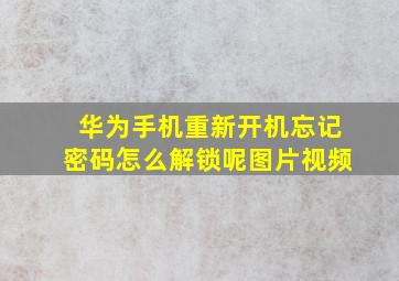 华为手机重新开机忘记密码怎么解锁呢图片视频