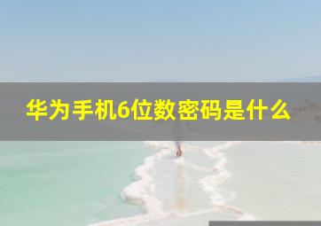 华为手机6位数密码是什么