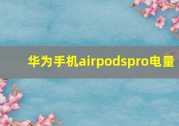 华为手机airpodspro电量