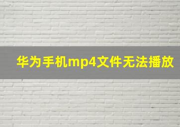 华为手机mp4文件无法播放