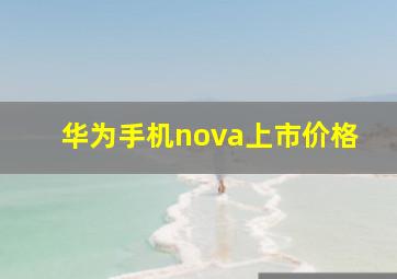 华为手机nova上市价格