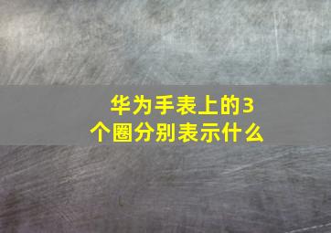 华为手表上的3个圈分别表示什么