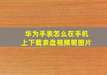 华为手表怎么在手机上下载表盘视频呢图片